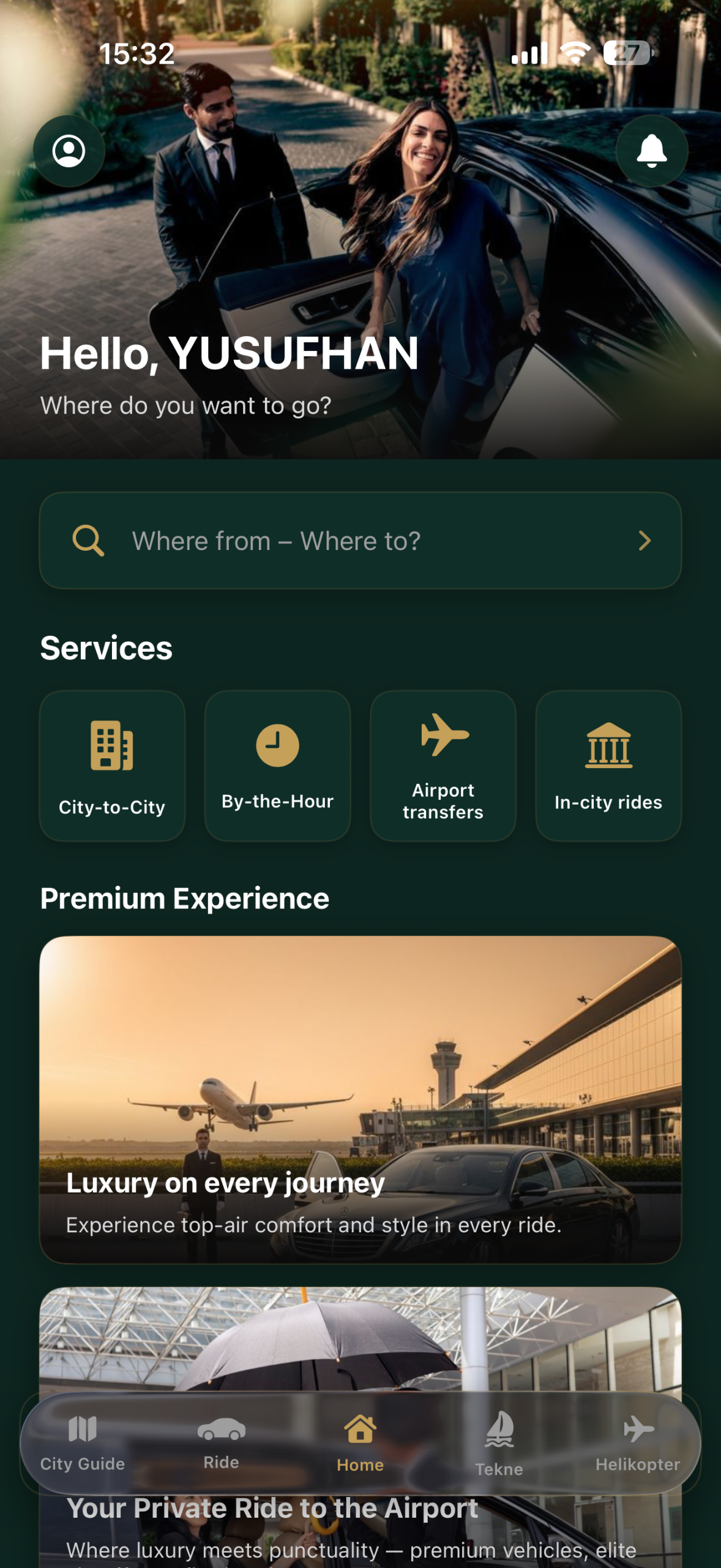 Luviport App Main Page